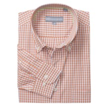 Hickey Freeman Gingham Check Sport Shirt - Cotton, Button-Down Collar, Long Sleeve (For Men) in Tangerine - Closeouts