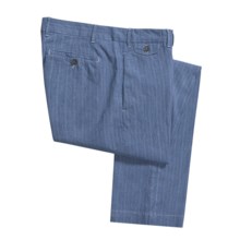 Hickey Freeman Linen-Cotton Pants (For Men) in 422 Blue Stripe - Closeouts