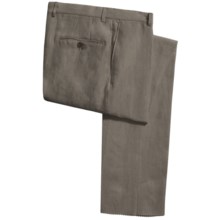Hickey Freeman Solid Linen Pants (For Men) in Olive - Closeouts