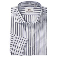 Hickey Freeman Stripe Sport Shirt - Long Sleeve (For Men) in Navy - Closeouts