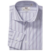 Hickey Freeman Stripe Sport Shirt - Long Sleeve (For Men) in Purple - Closeouts