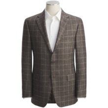 Hickey Freeman Tic Weave with Subtle Windowpane Sport Coat - Worsted Wool (For Men) in Med Brown - Closeouts