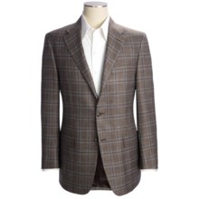 Hickey Freeman Windowpane Sport Coat - Wool-Silk-Linen (For Men) in Med Brown - Closeouts