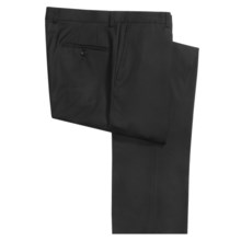 Hickey Freeman Wool Gabardine Dress Pants - Flat Front (For Men) in Black - Closeouts