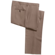 Hickey Freeman Wool Gabardine Dress Pants - Flat Front (For Men) in Khaki - Closeouts