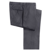 Hickey Freeman Wool Gabardine Dress Pants - Flat Front (For Men) in Med Grey - Closeouts