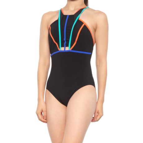 Profile Sports by Gottex High Neck One-Piece Swimsuit (For Women) - MULTI (38 )