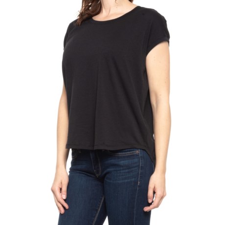 Eddie Bauer High-Performance Cap Sleeve T-Shirt - Short Sleeve (For Women) - BLACK (L )