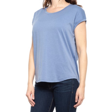 Eddie Bauer High-Performance Cap Sleeve T-Shirt - Short Sleeve (For Women) - BLUE (L )