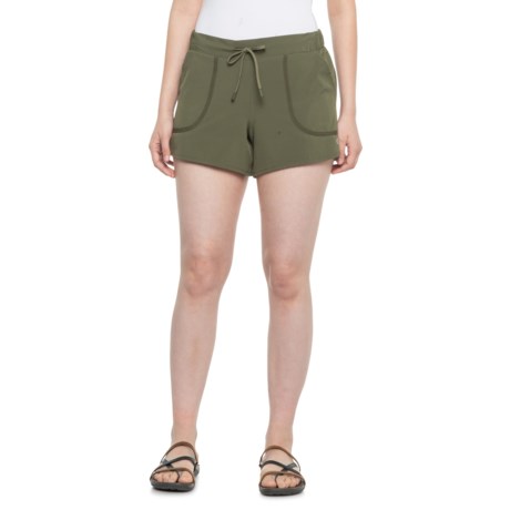 American Outdoors High-Rise Stretch Trail Shorts (For Women) - OLIVE (L )