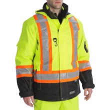 High Visibility 7-in-1 Parka - Insulated (For Men) in Fluorescent Lime - 2nds