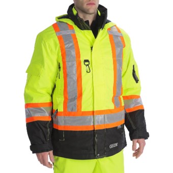High Visibility 7-in-1 Parka - Insulated (For Men) in Fluorescent Lime