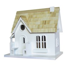 Home Bazaar Cozy Cottage Birdhouse in White - Closeouts