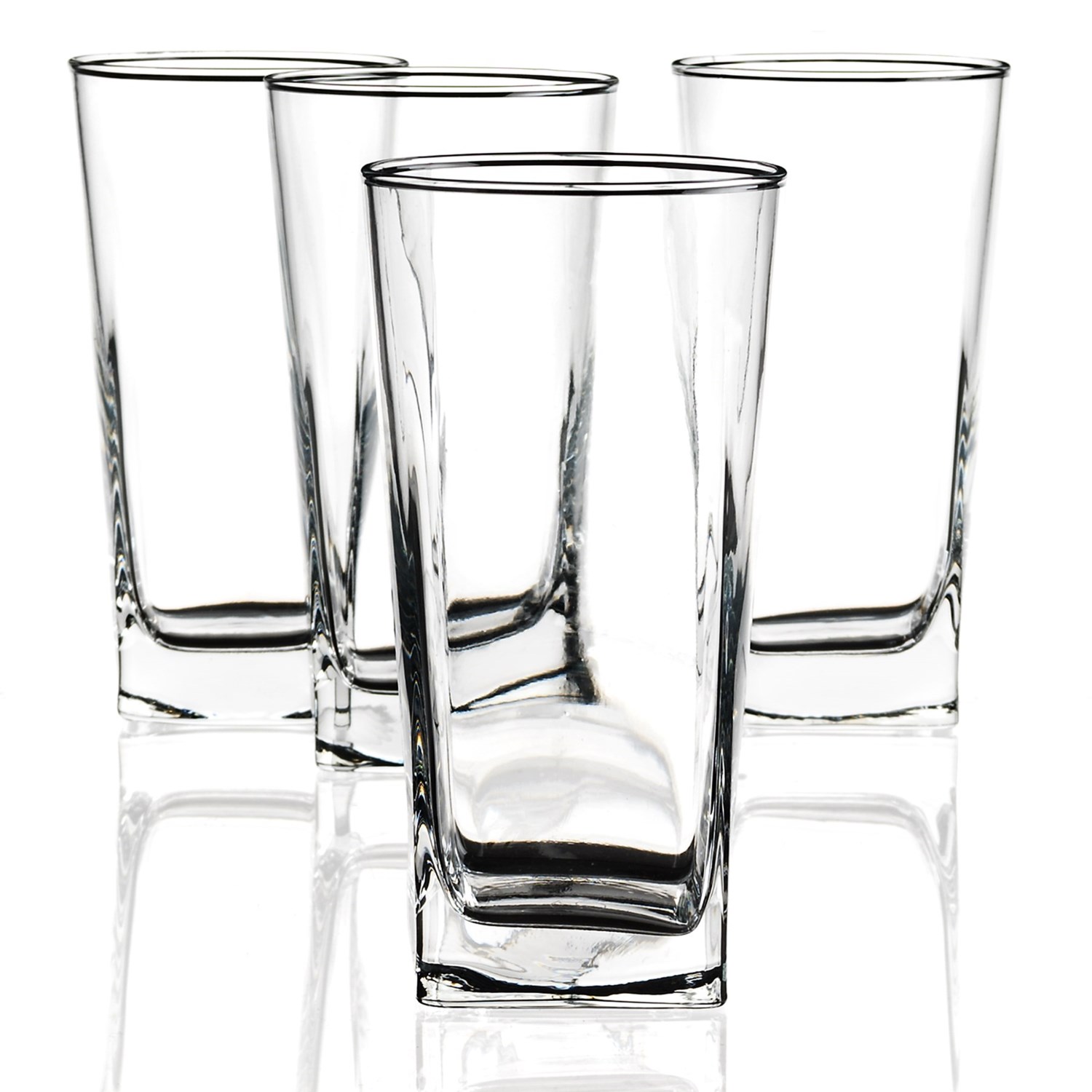 Home Essentials Red Series Square Highball Glasses - 16 fl.oz., Set of