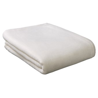 Home Source Throw Blanket - 350gsm, Textured Weave in White