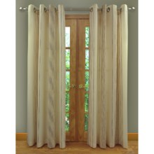 Home Studio Ambiance Taffeta Curtains - 84", Grommet-Top, Chenille Stripe in Ivory - Overstock
