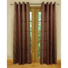 Home Studio Ambiance Taffeta Curtains - 84", Grommet-Top, Chenille Stripe in Olive - Overstock
