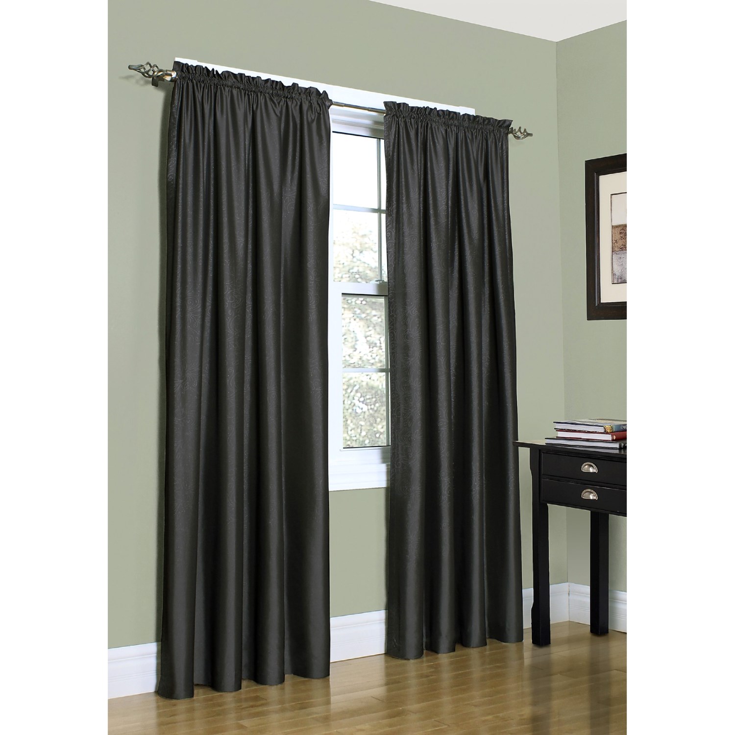 Black Silk Curtains