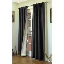 Home Studio Ming Faux-Silk Curtains - 63", Back Tab in Black - Overstock