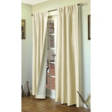 Home Studio Ming Faux-Silk Curtains - 84", Back-Tab Top in Natural - Overstock