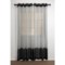 Home Studio Two-Tone Banded Curtains - 84", Crushed Voile, Grommet Top in Black/Grey