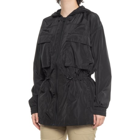 Apana Hooded Anorak Rain Jacket (For Women) - BLACK (M )