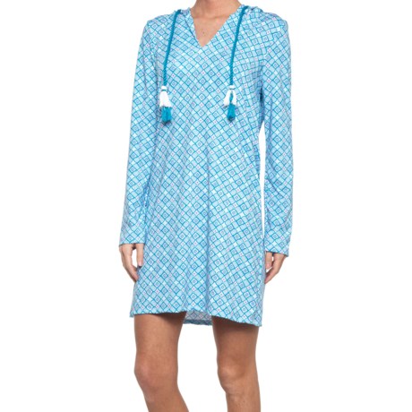 Cabana Life Hooded Cover-Up Dress - UPF 50+, Long Sleeve (For Women) - PREPPY GEO (L )