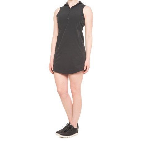 Pacific Trail Hooded Stretch Trail Dress - Sleeveless (For Women) - BLACK (L )