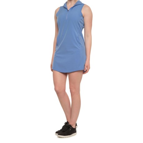 Pacific Trail Hooded Stretch Trail Dress - Sleeveless (For Women) - WEDGEWOOD (L )