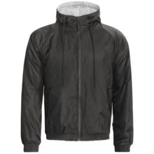 Hooded Windbreaker Jacket - Jersey Knit Lining (For Men) in Black - 2nds