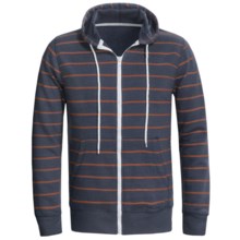 Horizontal Stripe Hoodie Sweatshirt (For Men) in Dark Slate Blue/Orange Stripe - Closeouts
