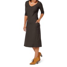 Horny Toad Muse Dress - Organic Cotton-Modal, 3/4 Sleeve (For Women) in Licorice - Closeouts