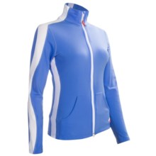 Hot Chillys Micro-Elite Brushed Salsa Panel Jacket - Heavyweight (For Women) in Sky/White - Closeouts