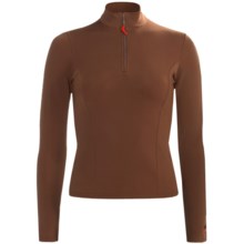 Hot Chillys Micro-Elite Brushed Top - Heavyweight Base Layer, Zip Neck, Long Sleeve (For Women) in Java - Closeouts