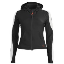 Hot Chillys Micro-Elite Hoodie Sweatshirt - Full Zip, Heavyweight, Base Layer (For Women) in Black/White - Closeouts