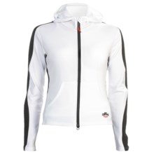 Hot Chillys Micro-Elite Hoodie Sweatshirt - Full Zip, Heavyweight, Base Layer (For Women) in White/Black - Closeouts