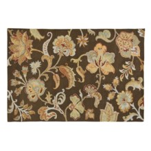 HRI Floral Area Rug - 5x8', Wool in Café - Closeouts