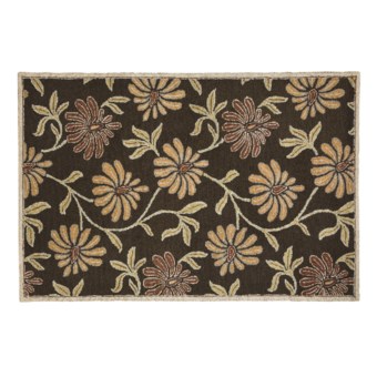 HRI Floral Area Rug - 5x8', Wool in Daisy Brown