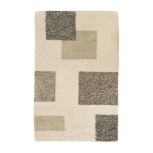HRI Geometric Area Rug - 4x6', Wool in Ivory - Closeouts