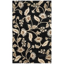 HRI Inspiration Collection Area Rug - Hand-Tufted Wool, 5x8' in Black/Beige - Overstock