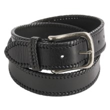H.S. Trask Electric City Belt - Leather (For Men) in Black - Closeouts