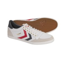 Hummel Stadil Slimmer Low Top Shoes - Leather, Sneakers (For Men) in White/Castle Rock/Rhodesian Red - Closeouts