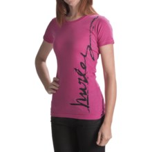 Hurley Downside T-Shirt - Short Sleeve (For Women) in Magenta - Closeouts