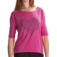 Hurley Love Struck T-Shirt - Cotton Jersey, 3/4 Sleeve (For Women)
