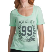 Hurley MVP Vintage Print T-Shirt - Short Sleeve (For Women) in Seafoam - Closeouts