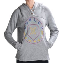 Hurley Nightfall Hoodie Sweatshirt - Sherpa-Lined Hood (For Women) in Heather Grey - Closeouts