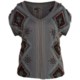 Hurley Stitches Print Shirt - Cotton-Modal, Short Cap Sleeve (For Women)