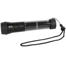 Hybrid Light Dual Power LED Flashlight with Solar Keychain Light in Black - Closeouts