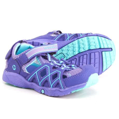 Merrell Hydro Quench Jr. Sandals - Leather (For Girls) - PURPLE (6T )