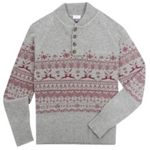 Ibex Fair Isle Sweater - Lambswool-Cashmere (For Men) in Charcoal Heather - Closeouts